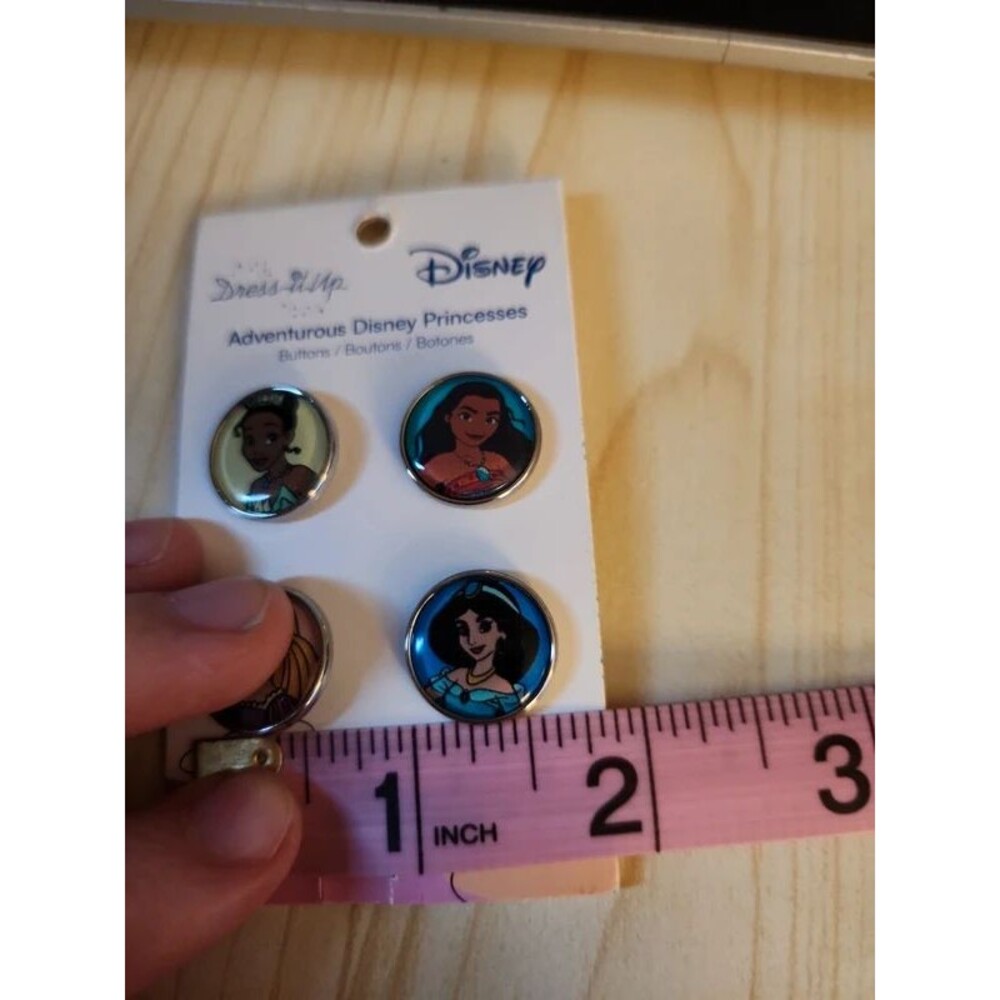 Dress It Up Disney Princesses Craft Buttons Moana Tiana Jasmine Rapunzel 4pc NIP - Picture 4 of 4